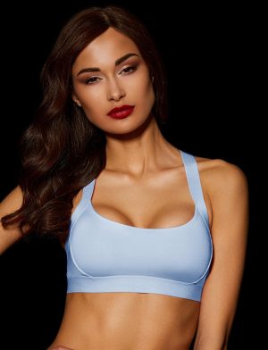 Essentials Baby Blue Crop Top Bras