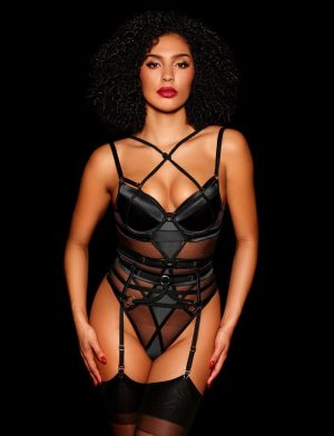 Shibari Black Bodysuit Lingerie Set Accessories